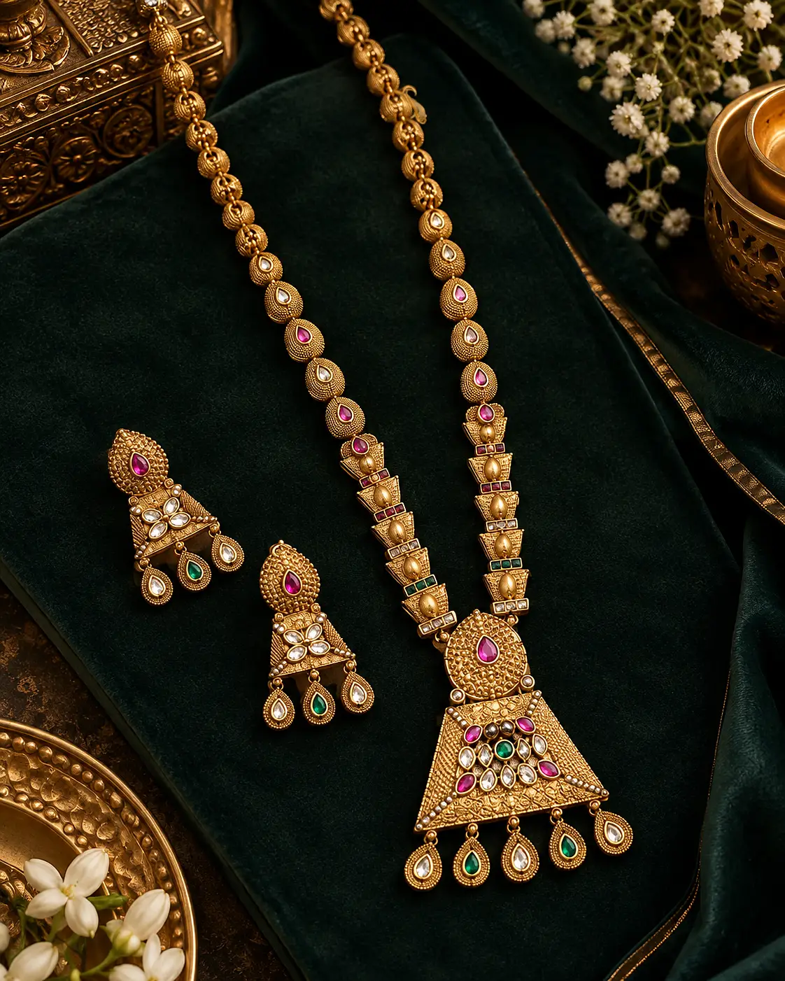 Traditional Kundan Drop Earrings