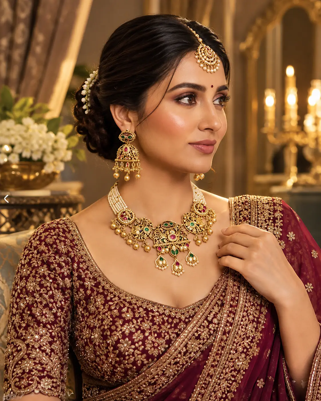 Heritage Polki Choker and Jhumka Set