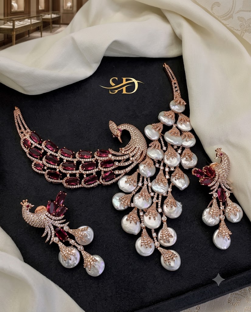 The Majestic Plumage Pearl Necklace Set