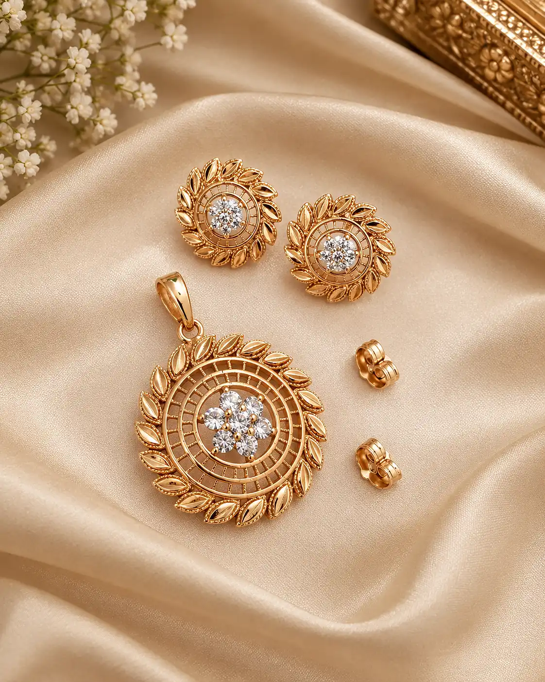 Gold Wreath Mandala Pendant