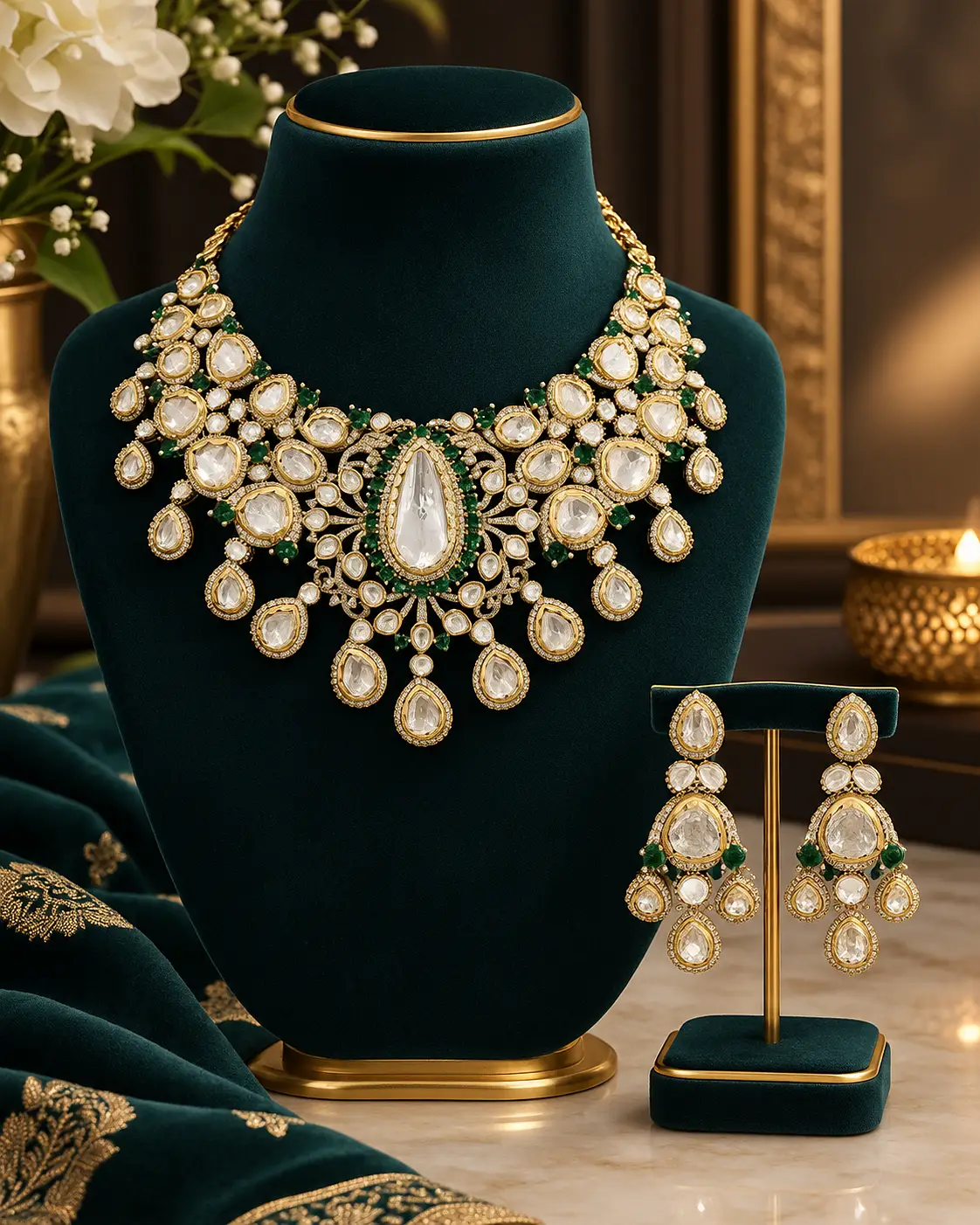 Heritage Green Polki Choker