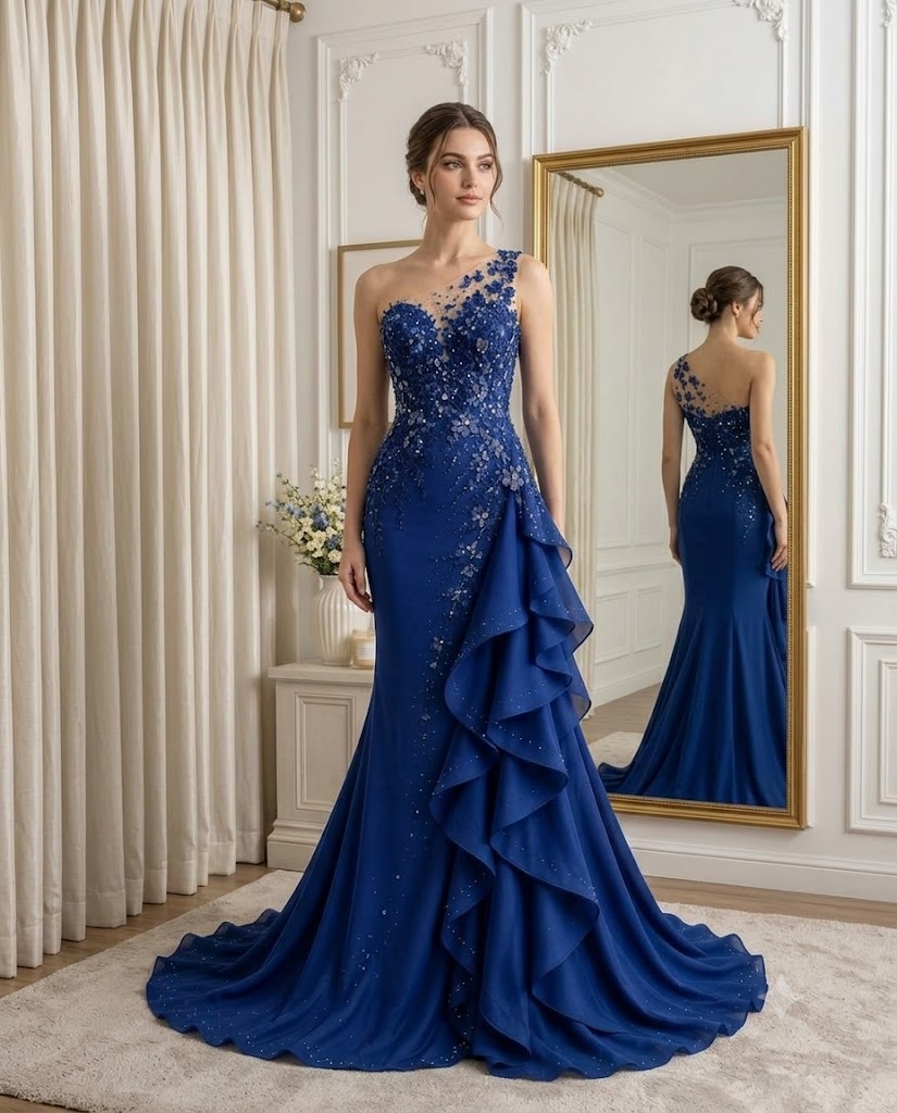 beautiful Royal blue gown for girls