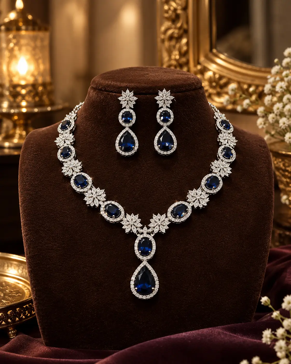 Sapphire Royale Elegance Necklace Set