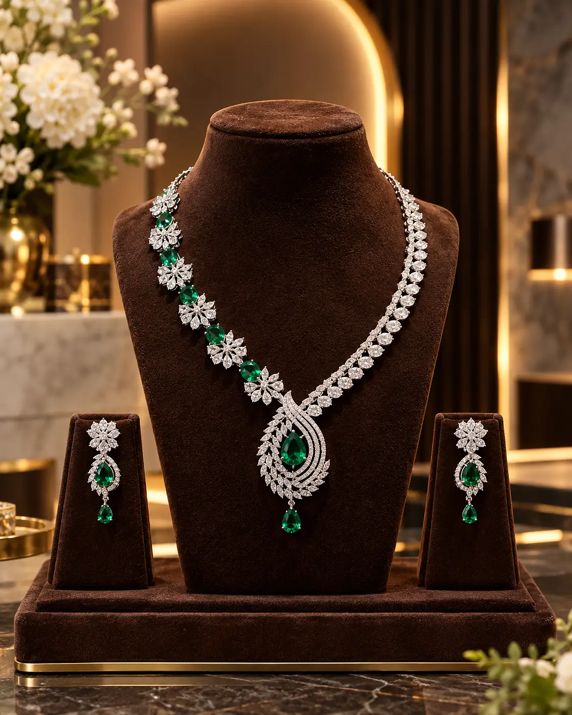 Emerald Majesty Luxe Necklace Set