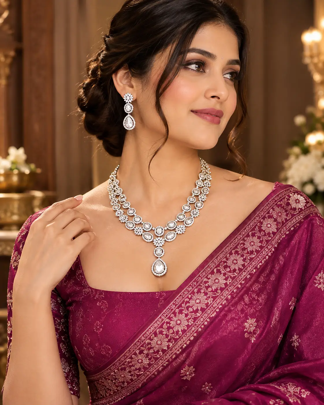 Royal Diamond Empress Necklace Set ✨